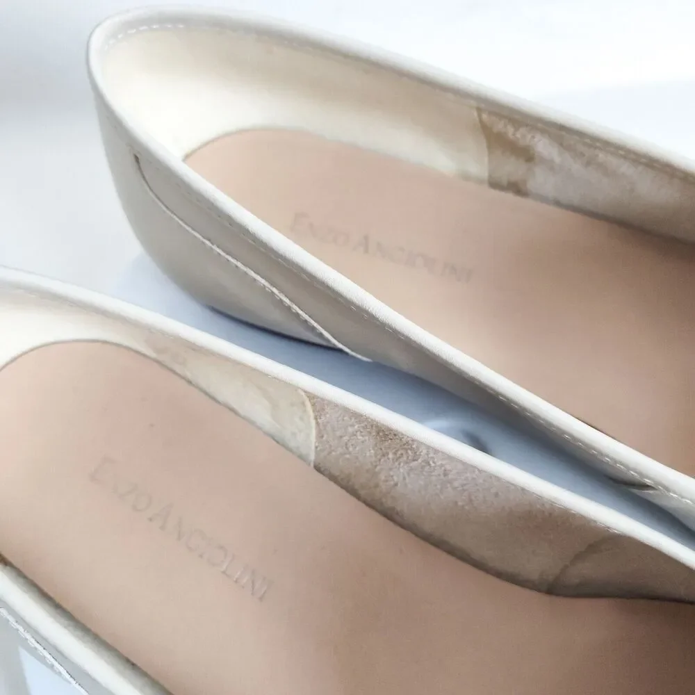 Enzo Angiolini All Leather Sole Cream Slip On Vintage Loafers Flats Liberty 9.5_10